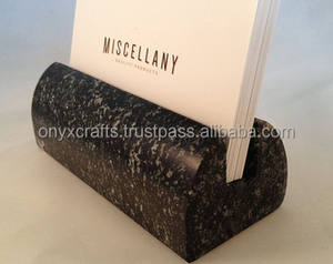 Porte-cartes de visite en marbre, motif zèbre noir - Product Image 2