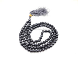 Collier de perles de méditation en hématite naturelle sculptée religieuse, 6 mm, Jap Mala, avec 108+1 perles, lot en gros - Product Image 2