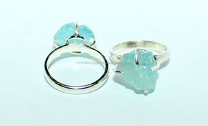 Haute qualité pierre naturelle précieuse aigue-marine 925 en argent Sterling à la main bague en pierres précieuses bijoux en gros quantité - Product Image 2