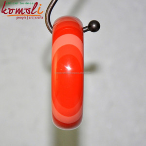 สร้อยข้อมือกำไลข้อมือทำจากเรซินสำหรับทั้งชายและหญิงสีส้มสไตล์วินเทจทำจากทองเหลืองพร้อมด้วยเพชรจำนวนที่ใช้ในศาสนา - Product Image 3