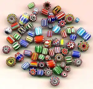 mixed chevron glass beads in assorted sizes suitable for jewellery designers and bead stores