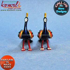 Recuerdo Artesanal Indio, Estatua Decorativa de Pavo Real, Figura de Esmalte para Decoración del Hogar, Arte Tradicional y Regalo Cultural - Product Image 4