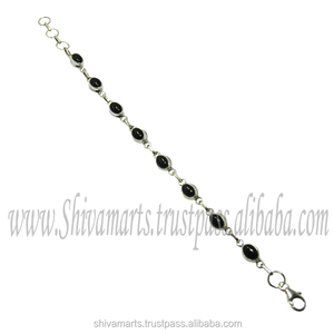 Natural Black Onyx Gemstone <b>Bracelet</b> Solid 925 <b>Sterling</b> <b>Silver</b> Jewelry Rhodium Plated Vintage Style <b>For</b> Women New Design Gift - Product Image 2