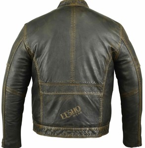 Alta demanda chaqueta de cuero genuino para hombre Herren Lederjacke elegante Biker Bomber duradero sin capucha moda prendas de vestir exteriores OEM personalizado - Product Image 3