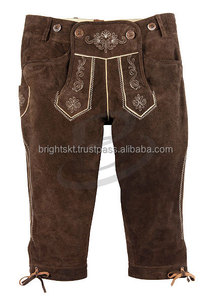 หนังกลับสีน้ำตาลเข้มบาวาเรียน Lederhosen แท้จากเยอรมัน (เสื้อผ้าบาวาเรีย) - Product Image 6