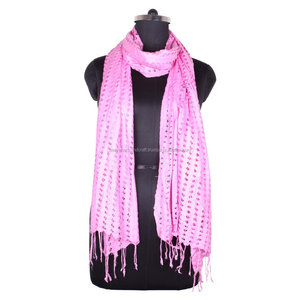 Hand Knitted Rayon Net Skinny Scarf for Girls Long Style SC0211 Rayon Net Scarf - Product Image 1