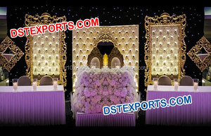 Elegante recepción boda escenario de boda de cuero moderno Panel de cuero - Product Image 2
