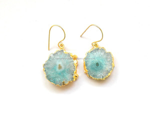 Ensemble de boucles d'oreilles en Quartz solaire naturel coupe princesse pierres précieuses plaqué or bijoux de mode pour les mariages fêtes cadeaux pour - Product Image 2