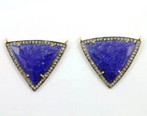 Wholesale <b>Natural</b> <b>Stone</b> Pave Diamond Connector Hot Sale Rhinestone Lapis for Wedding <b>Jewelry</b> for Earrings - Product Image 2