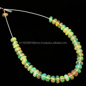 Rondelle éthiopienne lisse polie Opale perles en vrac pierres précieuses de qualité supérieure semi-précieuse multicolore au meilleur prix - Product Image 1