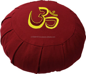 Indian Manufacturer's Custom Designed Embroidered Meditation Cushion Zafu Functional <b>Pillow</b> & Positioner - Product Image 3