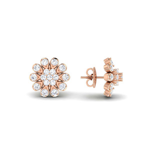 ต่างหูรูปดอกไม้เพชรแท้ 0.80CT |   ต่างหูทองคำ 14K ลายดอกไม้ ดีไซน์หรูหรา เหมาะสำหรับใส่ทุกวัน เป็นของขวัญสุดพิเศษ - Product Image 2