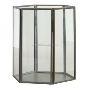 Decorative Lantern Terrarium Metal and Glass Table <b>Candle</b> Lantern - Product Image 2