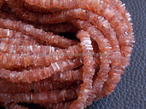 Nouvel arrivage de perles en forme de Heishi en cristal fin 6X5 MM pierre de soleil orange prix de gros pour la fabrication et la conception de bijoux - Product Image 3