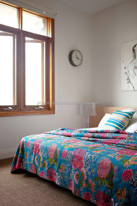 Indian Tropicana Kantha Throw New Fruit Print Kantha Funda de cama - Product Image 4