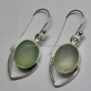 ต่างหูอัญมณีโบราณรูปวงรี prehnite 925เงินสเตอร์ลิงต่างหูอินเดียต่างหูแฟชั่นสำหรับเจ้าสาวที่ทันสมัยสำหรับของขวัญแต่งงาน - Product Image 5