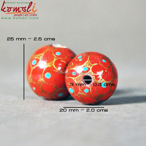 Taille de conception personnalisée à la main peint à la main perles en bois - Product Image 6