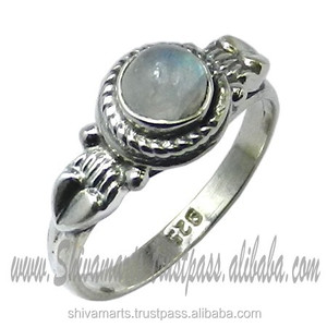 แหวนเงินแท้พร้อมพลอยพลอยสีรุ้งธรรมชาติสำหรับงานแต่งงานเหมาะสำหรับทุกเพศของขวัญสำหรับงานเลี้ยงแต่งงาน - Product Image 2