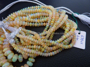 Welo perles de pierre Rondell opale éthiopienne pierre Rondell polie lisse pour la fabrication de bijoux - Product Image 3