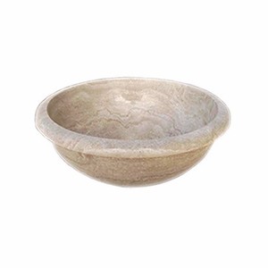 Fregadero de baño de un solo orificio de lujo de alta calidad, lavabo de mármol redondo moderno, instalación de piedra moderna de un solo orificio - Product Image 1