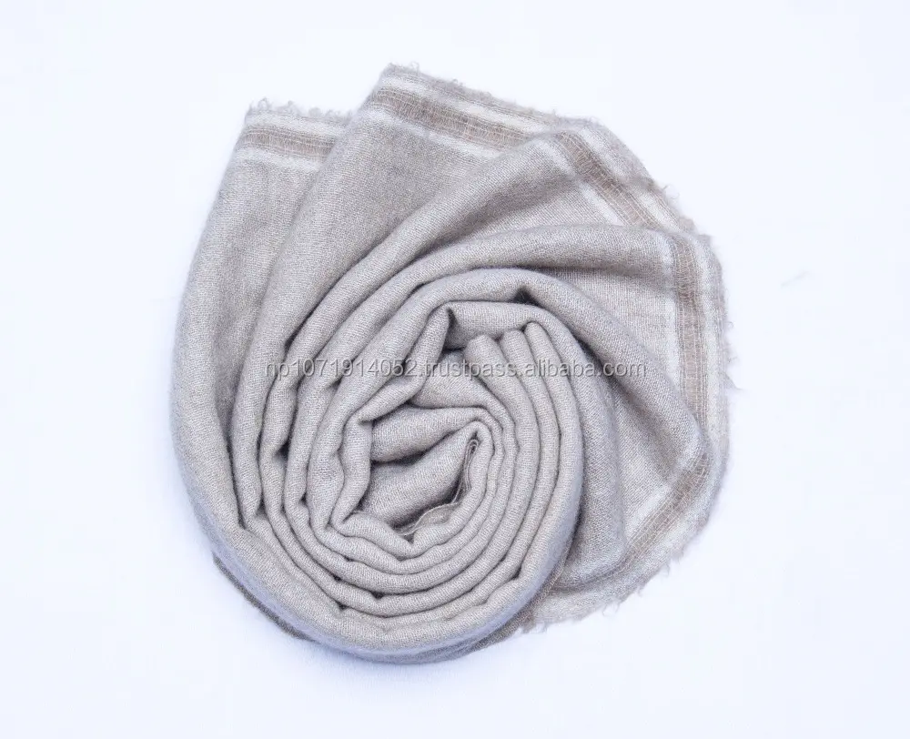 Natural Brown and White 100% Pure Cashmere Scarf