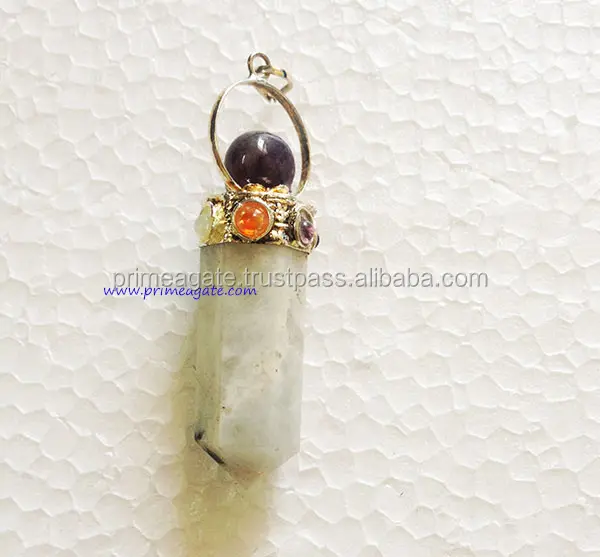 Mặt Dây Chuyền Bút Chì Cầu Vồng Moonstone Chakra Mới Nhất | Bán Buôn Đồ Trang Sức Siêu Hình | Xuất Khẩu Mã Não Chính | Ấn Độ