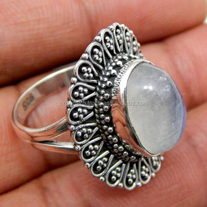 พลอยมูนสโตนสีรุ้งธรรมชาติ925แหวนเงินแท้เครื่องประดับงานแต่งงานหรือของขวัญปาร์ตี้สำหรับผู้หญิง - Product Image 3