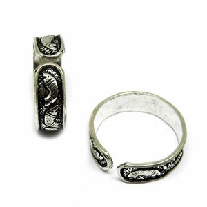 Shri Ashapura Jewels Bagues d'orteil pour femmes en argent sterling 925, style bohème chrétien, avec fleur sculptée, ouvertes, pour la plage - Product Image 4