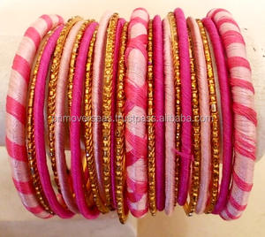 Handcrafted Multicolored Silk Thread <b>Bangles</b> <b>Sets</b> Multicolor <b>Bangles</b> <b>Bangle</b> <b>Set</b> - Product Image 4