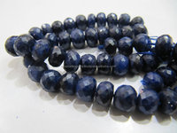 Perles de pierre saphir bleu 8mm-10mm Rondelle micro-facettées, évaluation tierce, Coszcalt Exports, modèle KM0201S, fabriqué en Inde, le meilleur