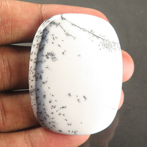 Charmant cabochon de poire d'agate dendritique naturelle Cabochon de pierres précieuses en vrac pour la fabrication de bijoux de bague et de boucle d'oreille - Product Image 2