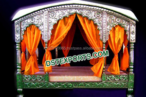 Wedding <b>Doli</b> Wedding Bridal <b>Doli</b> Golden Peacock Bridal Palki - Product Image 5