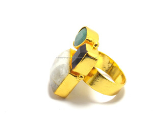 Plaqué or Naturel Multi Pierre Bague - Product Image 2