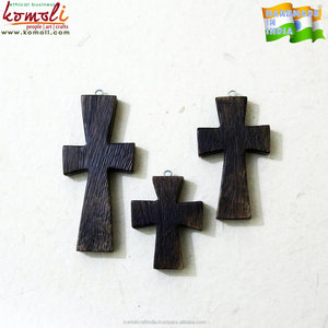 Hecho a mano tallado de madera joyería de madera colgante de Cruz - Product Image 6