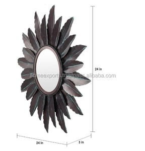 Proveedor indio Marco de espejo de metal con color negro para decoración artesanía espejo de pared de Metal espejos de pared decoración del hogar - Product Image 2