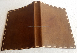 สมุดปกหนังขนาด A5สีน้ำตาลทำด้วยมือแผนงานขอบตะเข็บใหญ่พร้อมด้ายเย็บปักสำหรับเขียนประจำวัน - Product Image 3