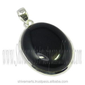 Vente en gros Fournisseurs et pendentifs en argent sterling 925 Onyx noir avec pierres précieuses Bijoux fins Pendentifs et breloques Collier personnalisé Fournisseur - Product Image 2