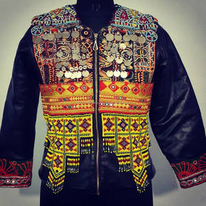 Handmade Indian Traditional Embroidered Cotton Canvas Bomber Jacket for Women Windproof Eco-Friendly Breathable - Product Image 1