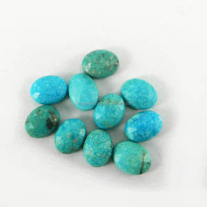 Turquoise américaine naturelle, lot de 10 pièces, ovale, taille rose, 8x6 mm, 11,4 carats, pierre précieuse en vrac pour la fabrication de bijoux, Ishu Gems IG3465 - Product Image 3