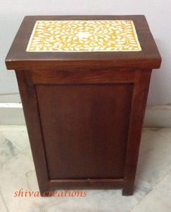 โต๊ะข้างเตียงเฟอร์นิเจอร์ห้องนอนฝังกระดูกใช้ในบ้าน - Product Image 5