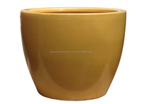 DAIPHONGLAN CERA-54 Ensemble de pots de fleurs ronds en plastique verni, durables et modernes, marron, design minimaliste, pour plantes d'intérieur, usage domestique