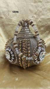 Vivid UD42 Indian <b>Bridal</b> Evening Ladies Shopping Handmade Ethnic Traditional Clutch <b>Purse</b> Fabric Embroidery Designer Exclusive - Product Image 5