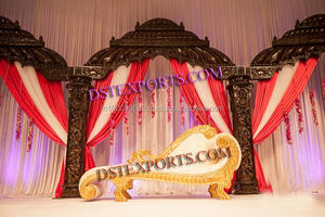 Escenario de boda indio antiguo, conjunto de escenario de madera para boda - Product Image 2