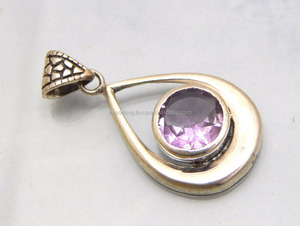 925 argent Sterling classique Style religieux améthyste Quartz pierres précieuses pendentif femmes mariage breloques mode pendentifs breloques - Product Image 2
