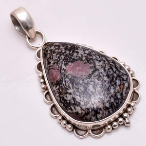 Pendentif en pierres précieuses en argent massif 925, bijoux pendentifs en pierres précieuses en agate naturelle, fournisseur de bijoux pendentifs en pierres précieuses colorées - Product Image 1