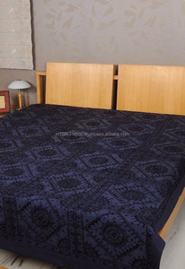 Sábana de trabajo con espejo bordado indio, decoración real hecha a mano, arte para camas King Size, colchas para el hogar para dormir en el dormitorio - Product Image 4