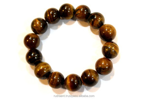 Bracelet en perles de pierre précieuse naturelle de haute qualité, OEM, dropshipping, œil de tigre bohème, perles de 12 mm, unisexe, cadeau de mariage, personnalisable - Product Image 4