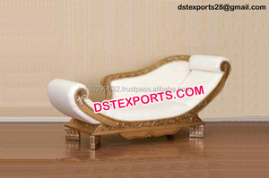 ชุดเฟอร์นิเจอร์เวทีแต่งงานอินเดีย,ชุดโซฟาเวทีแต่งงานและเก้าอี้เฟอร์นิเจอร์ไม้แกะสลักสีเงิน - Product Image 2