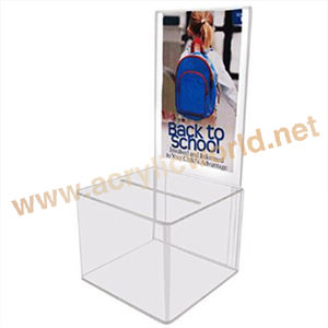 Acrylic <b>Donation</b> <b>Box</b> with Lock/ Acrylic Vote Display <b>Box</b>/ Acrylic <b>Box</b> with Lock - Product Image 3