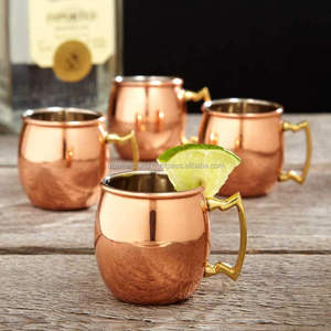 Premium Copper Moscow Mule <b>Mugs</b> with Hammered Finish and Brass Handle <b>for</b> Stylish Cocktail Serving and Bar Decor - Product Image 1